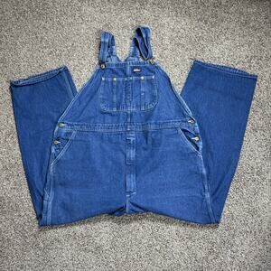 Dickies Adult 48x32 Denim Jean Bib Overalls Men's Cotton